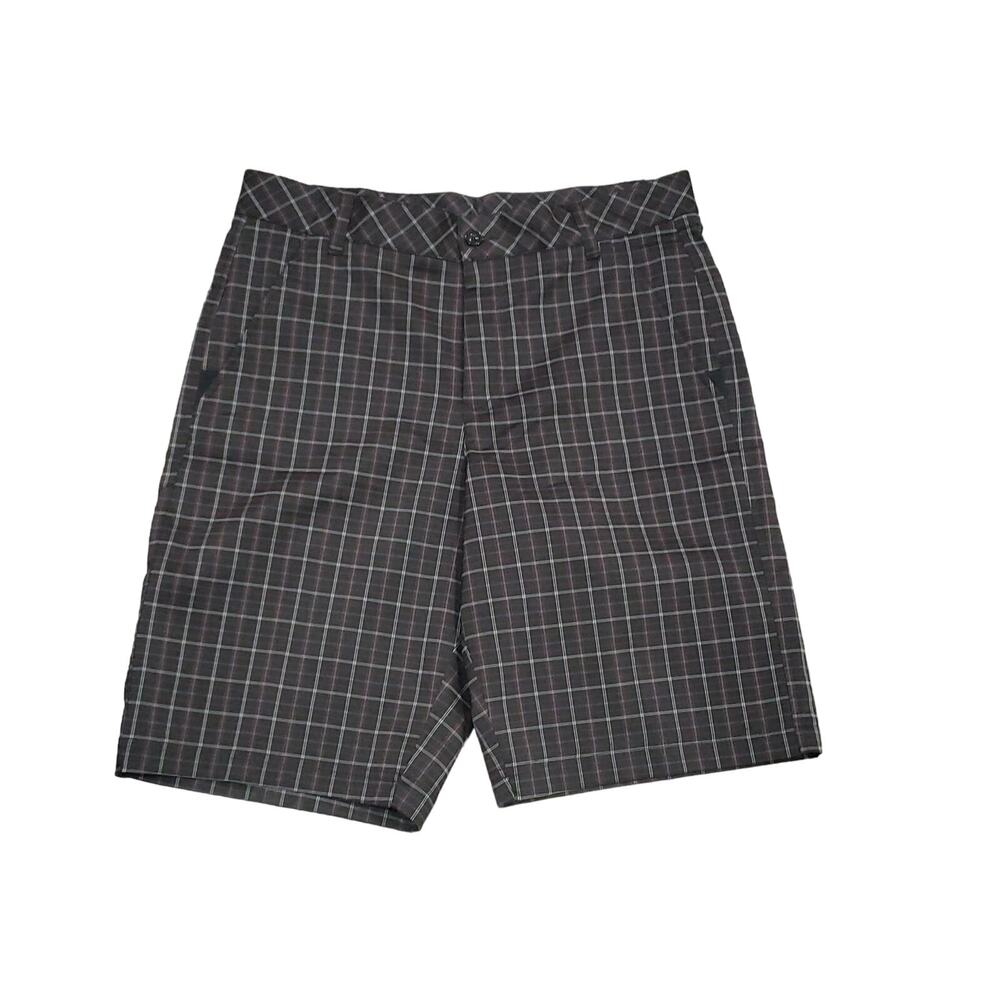 FILA Sport GOLF Black & Gray Plaid Polyester Men's Shorts Size 32